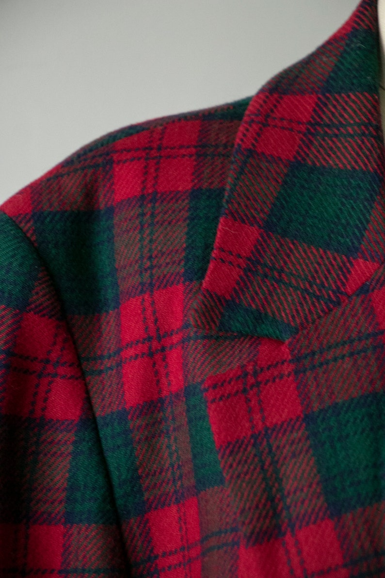 1990s Blazer Jacket Pendleton Plaid Wool XL image 8