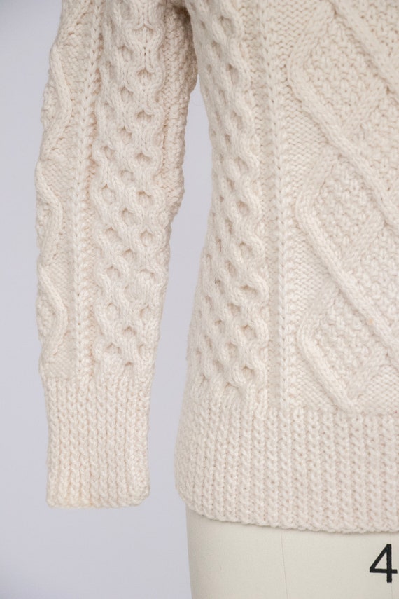 1970s Wool Knit Fisherman Sweater XS - image 5