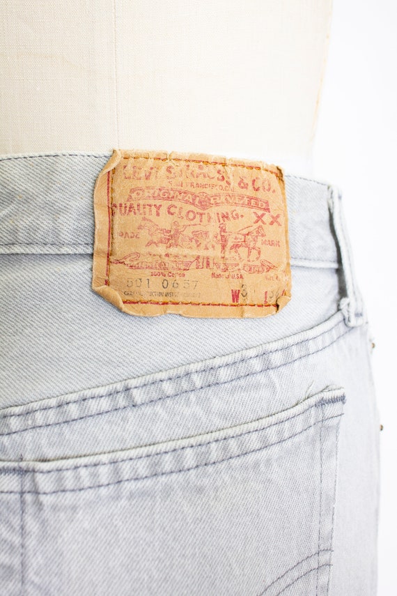 1990s Levi's 501 JEANS Gray Denim Cotton High Wai… - image 8