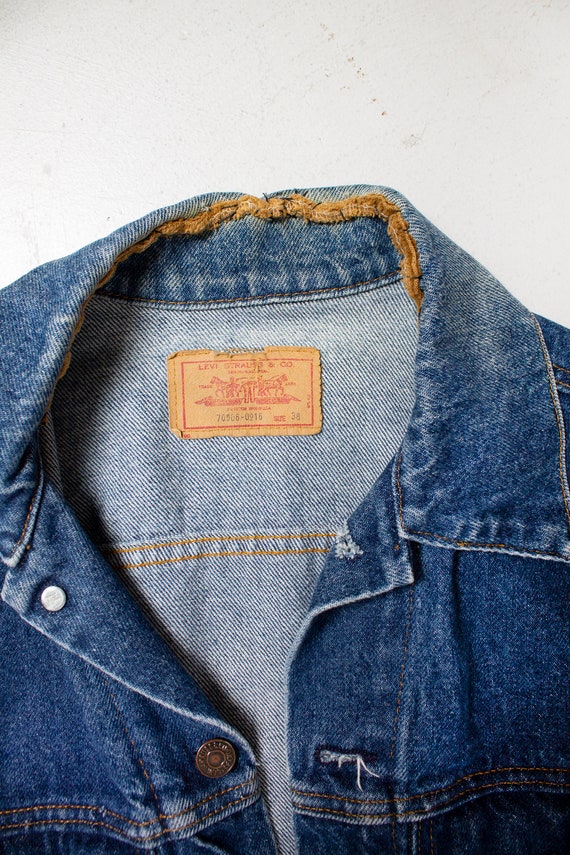 LEVI'S Denim Jacket 1980s Blue Jean M 38" - image 7