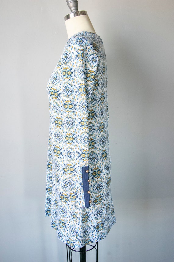 1960s Mini Dress Printed Mod Shift S - image 3