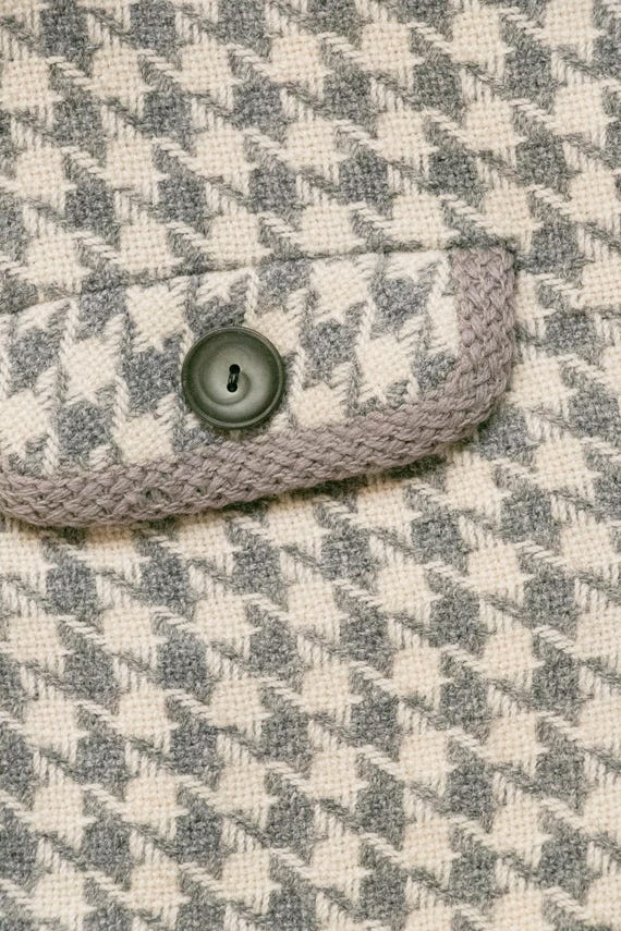 1960s Wool Jacket Houndstooth Mod Coat S - image 8