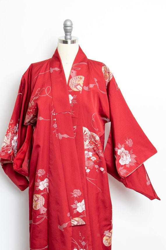 1950s Kimono Japanese Robe Metallic Lame - image 4