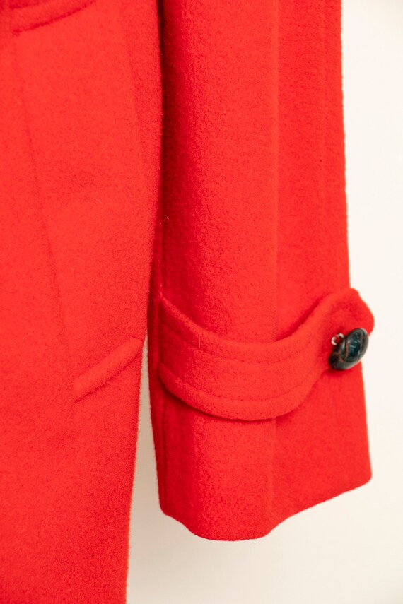 1980s Coat Red Wool Jacket Small - image 5