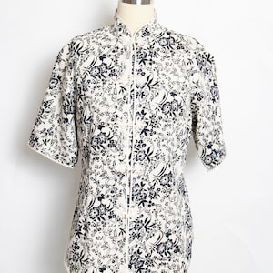 1990s Cotton Jacket Floral Lounge Top M