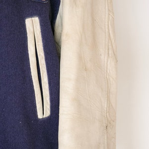 1950s Letterman Jacket Wool Leather Varsity Coat M image 4