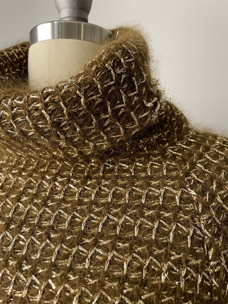 1970s Anne Klein Sweater Mohair Turtleneck M image 6