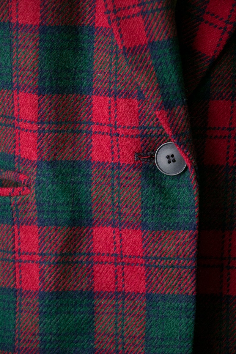1990s Blazer Jacket Pendleton Plaid Wool XL image 7