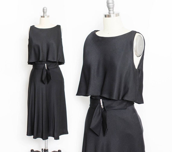 Vintage 60s Dress ESTEVEZ Black Jersey Cocktail 19