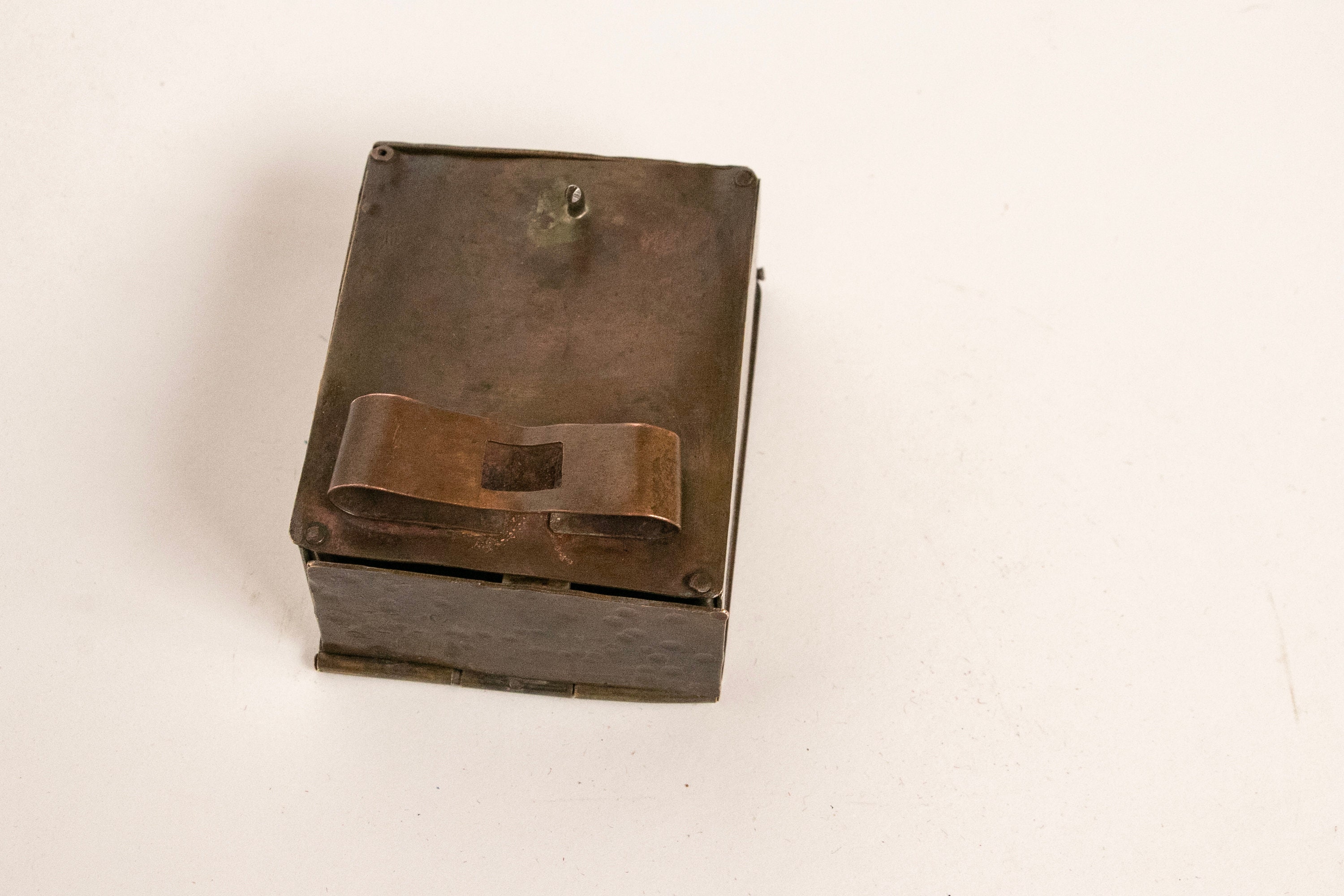 cigarette case belt buckle 1940s Belt Buckle Cigarette Case Copper