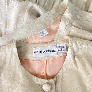 1980s Silk Suit Albert Nipon Skirt Blouse S image 8
