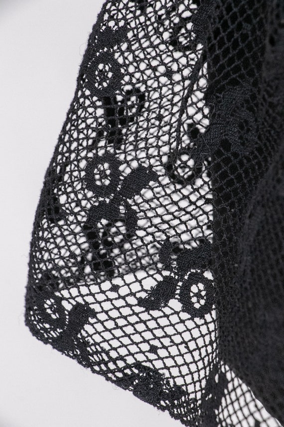 1960s Dress Black Illusion Lace Mermaid S - image 6