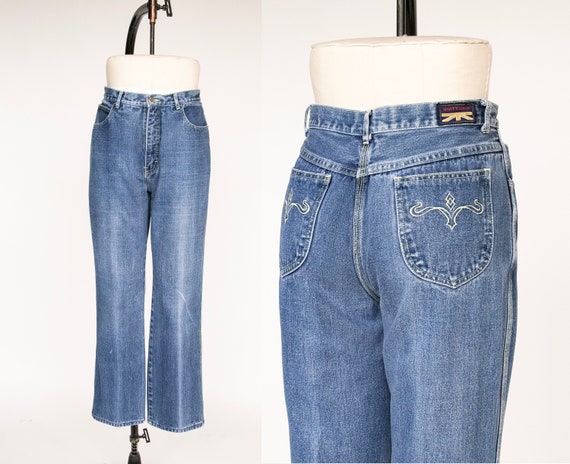 1980s Jeans Britannia Cotton Denim Straight Leg 3… - image 1