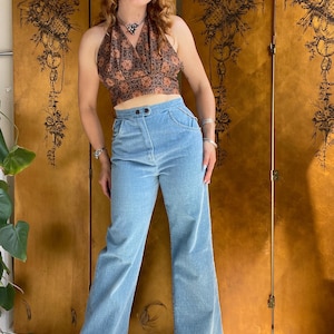 1970s Jeans Bell Bottoms Cotton Denim 27&quot; x 30&quot;