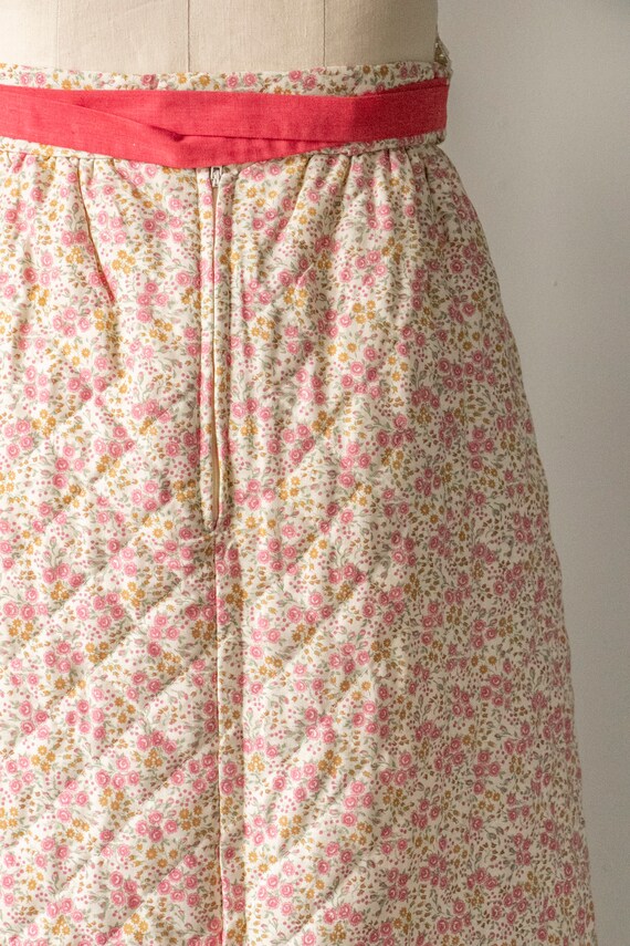 1970s Maxi Skirt Quilted Cotton S - image 6