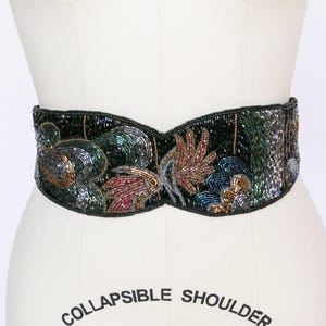 1980s Hand Beaded Belt Rope Tie Waist Cinch
