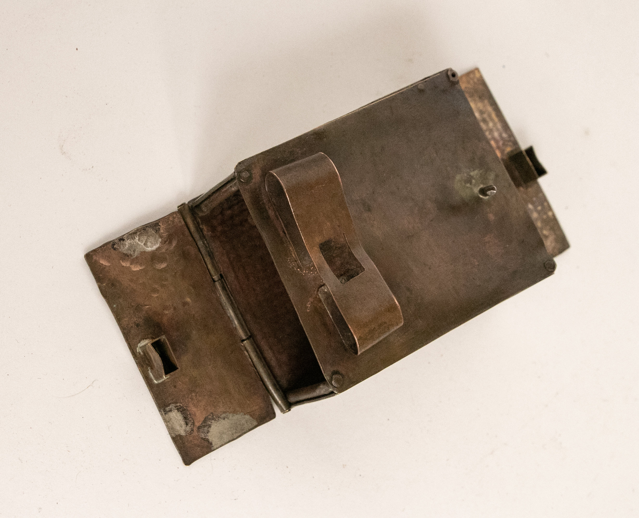 cigarette case belt buckle 1940s Belt Buckle Cigarette Case Copper