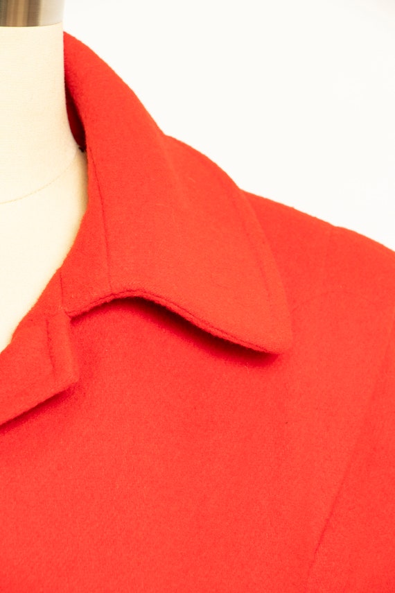 1980s Coat Red Wool Jacket Small - image 6