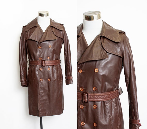 1970s Leather Jacket Men's Wool Lined Mod Medium 4