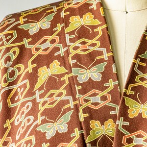 1950s Haori Rayon Crepe Butterfly Lounge Robe image 4
