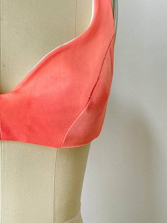 1970s Bikini Crop Top Neon Pink Bra S Gem