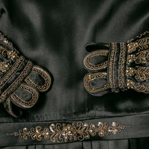 1930s Dress Black Silk Beaded XS image 8