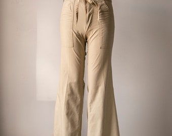 1970s Bell Bottoms Cotton Pants S