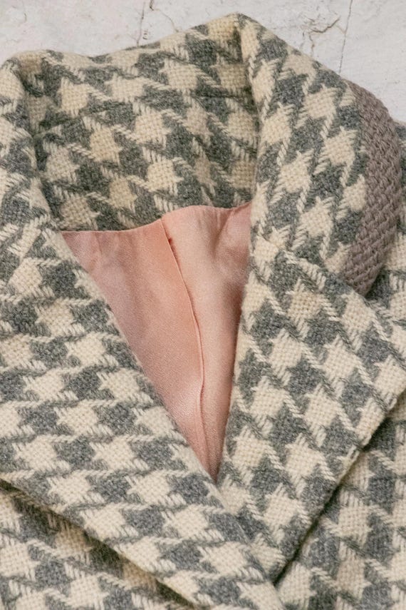 1960s Wool Jacket Houndstooth Mod Coat S - image 9