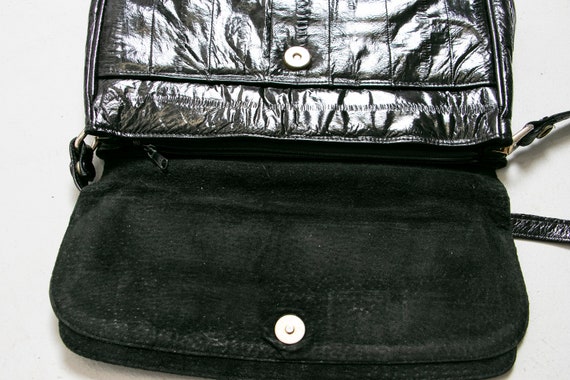 1980s EEL Skin Purse Black Shoulder Bag - image 6