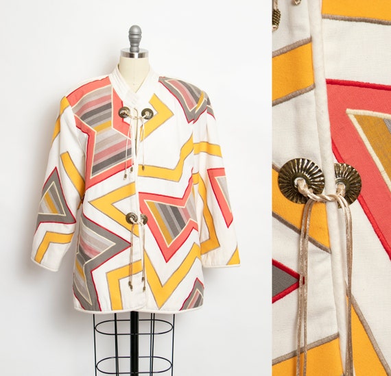 1980s Oversized Jacket Patchwork Cotton Mexican La