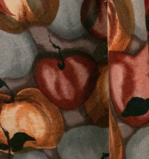 1950s Full Skirt Cotton Autumnal Fruit XS - image 6