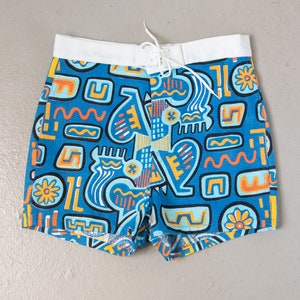 1960s Shorts Printed Cotton Trunks S/ XS