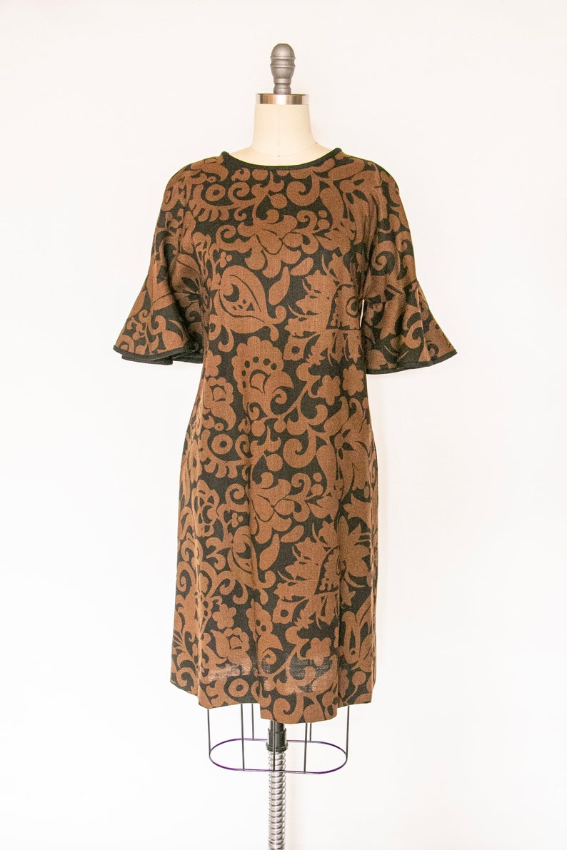 1960s Dress Printed Shift Mod S image 1