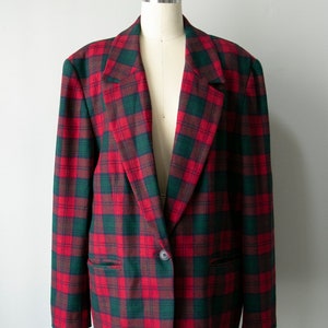 1990s Blazer Jacket Pendleton Plaid Wool XL image 1