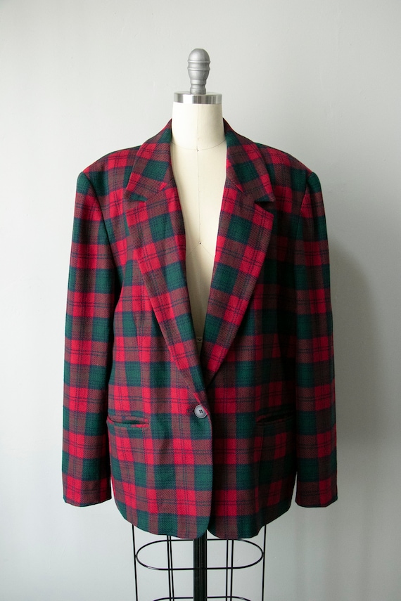 1990s Blazer Jacket Pendleton Plaid Wool XL - image 1