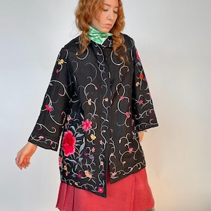 1920s Chinese Embroidered Floral Jacket Deco