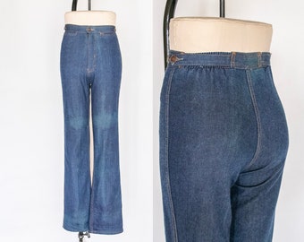 1970s Jeans Bell Bottoms Cotton Denim 24" x 34"