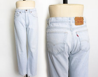 1990s Levi&#39;s Jeans Denim Tapered Leg High Waist 31&quot; x 30&quot;