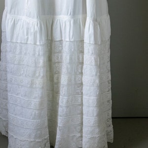 Antique Skirt Edwardian Cotton Lace Petticoat XS image 6