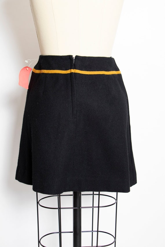 1970s Mini Skirt Wool High Waist Sailor Style XS - image 3