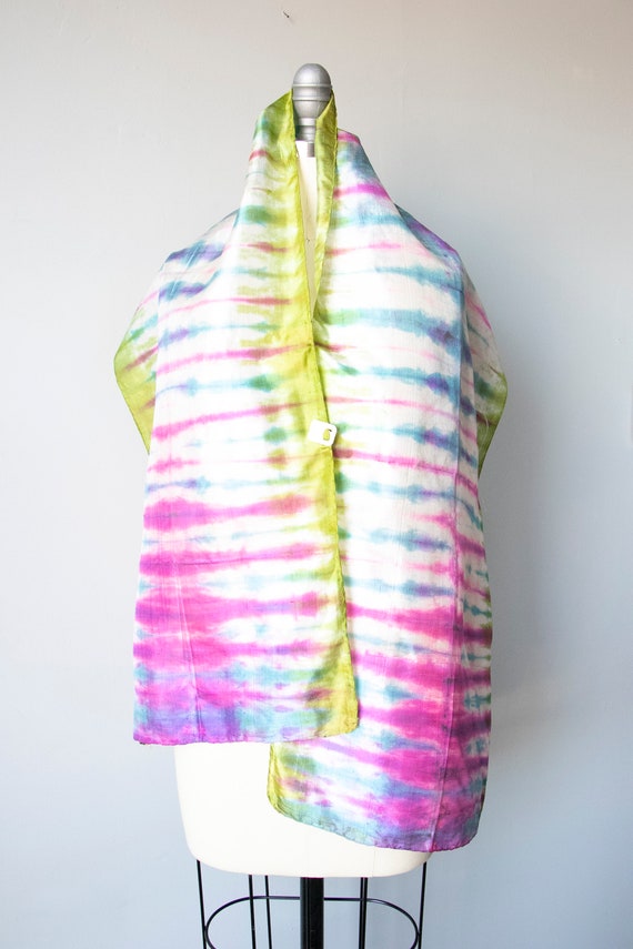 Foulard Indien Vintage Années 70 En Soie - 75x75 Cm, Multicolore, Parfait état