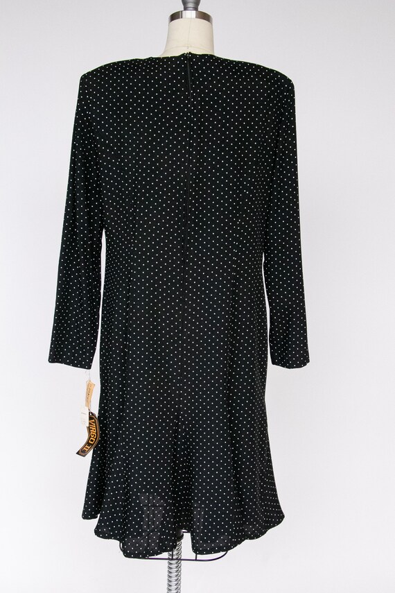 1980s Dress Deadstock Polka Dot Shift M - image 2