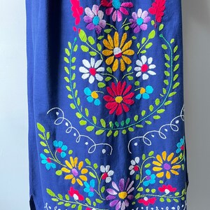 1970s Maxi Dress Mexican Embroidered Cotton S image 8