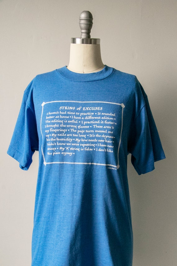 1980s Tee String Instrument T-Shirt S - image 2