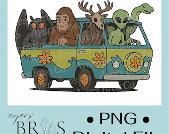 Cryptid Machine Mothman Bigfoot Wendigo Aliens PNG File Transfer Digital Download