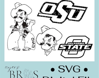 Trasferimento file SVG OSU Football Oklahoma State University Cowboys Go Pokes Download digitale