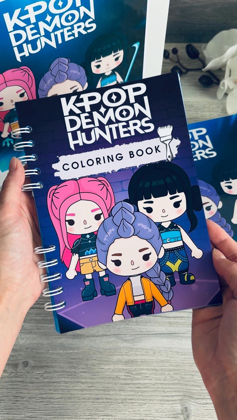 Kpop Dämonenjäger Geschenkbox | Kpop Dämonenjäger Quiet Buch | Dämonenjägerin Kpop Spielzeug | Dämonenjäger Kleinkind beschäftigt Buch | Kpop Kinderaktivität Bild 3