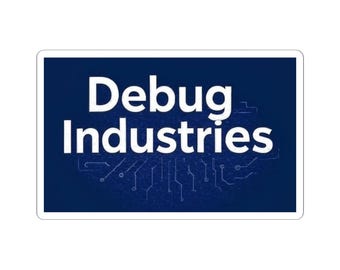 Tech-Inspired Kiss-Cut Stickers, Debug Industries Laptop Decor, Geeky Gifts, Tech Stickers for Developers, Customizable Vinyl Decals