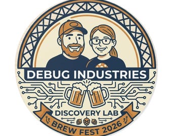 Debug Industries Brew Fest 2026 Round Vinyl Sticker | Discovery Lab