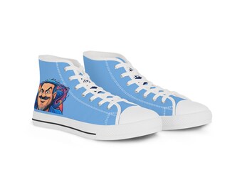 Stylish Men's High Top Sneakers with Unique Art, Trendy Footwear, Custom Sneaker Gift, Casual Sneakers, Art-Inspired High Tops